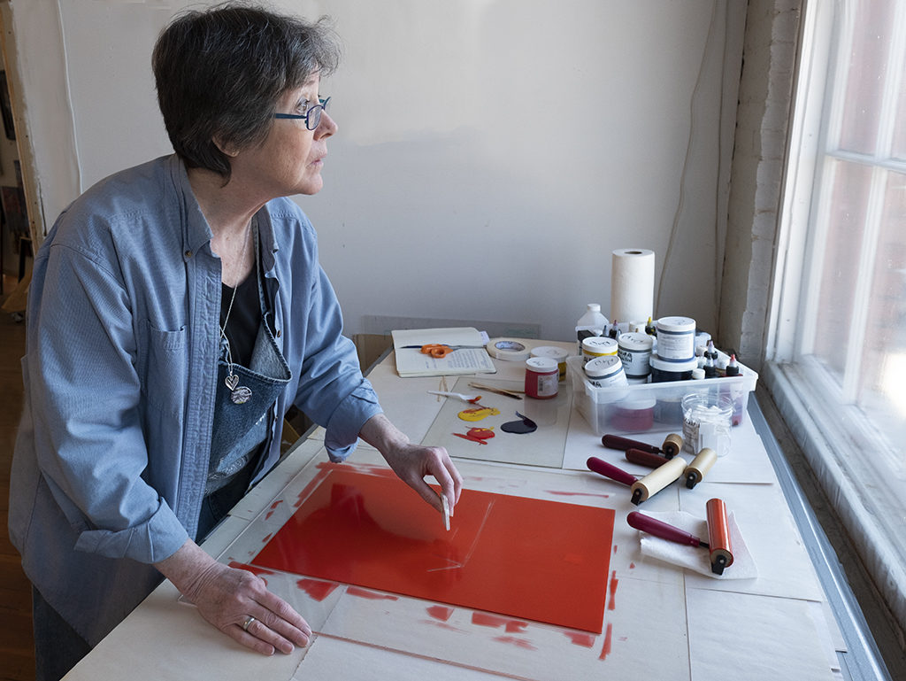 Barbara van Buskirk in her studio (photo by Michael Sterling)