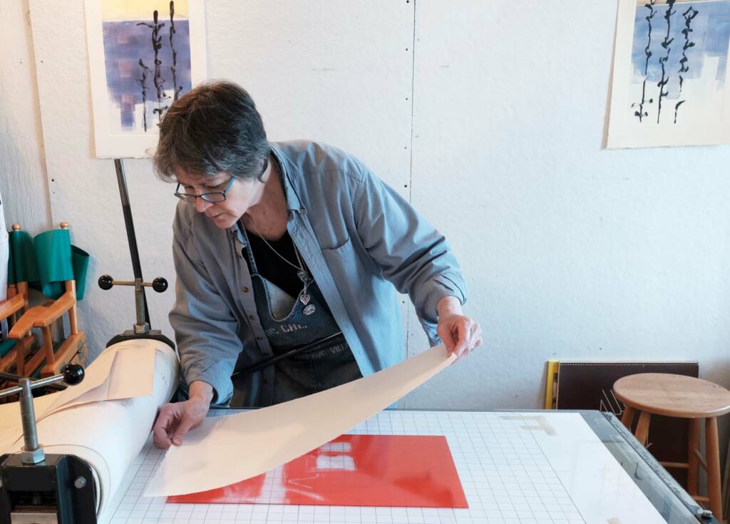 Barbara van Buskirk in her studio (photo by Michael Sterling)