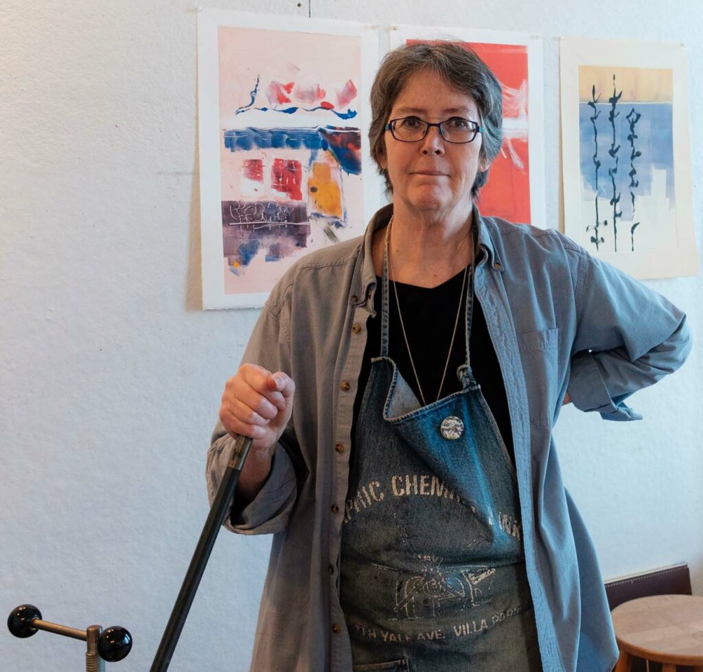 Barbara van Buskirk in her studio (photo by Michael Sterling)